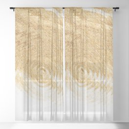 Golden radial texture Sheer Curtain