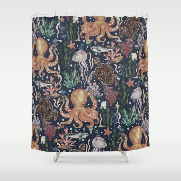 Dark Sea Shower Curtain