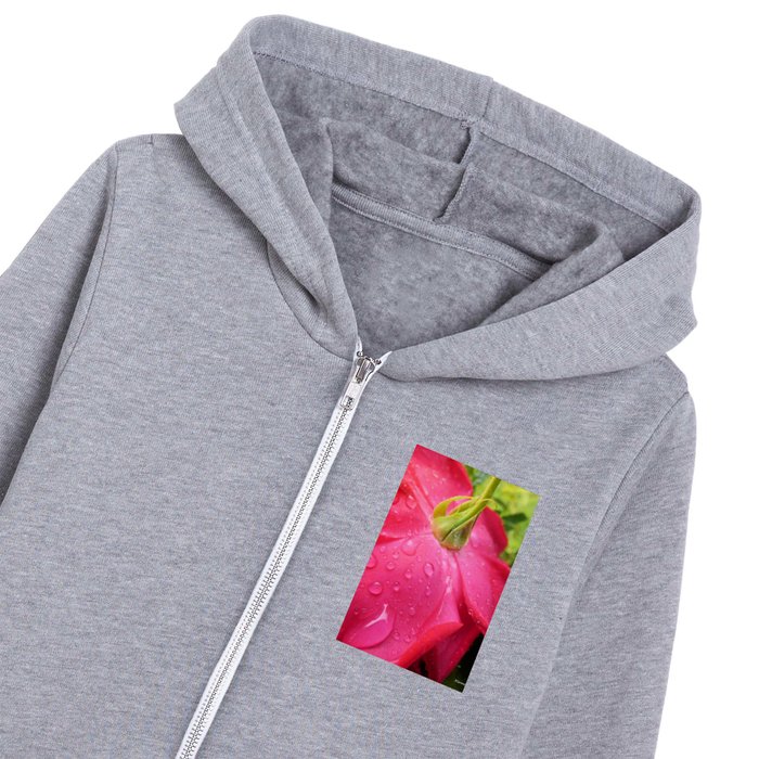 A Rose Dancing in the Rain Kids Zip Hoodie