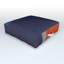 Minimalist Mid Century Rothko Color Field Navy Blue Dark Orange Grey Accent Square Color Block Outdoor Floor Cushion