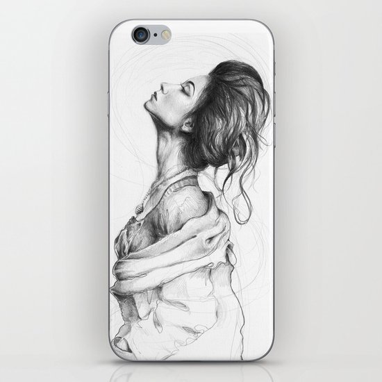 Pretty Lady Illustration Woman Portrait Beauty iPhone & iPod Skin