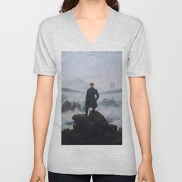 Caspar David Friedrich - Wanderer above the sea of fog V Neck T Shirt