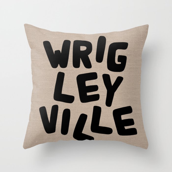 Wrigleyville Linen Brown Throw Pillow