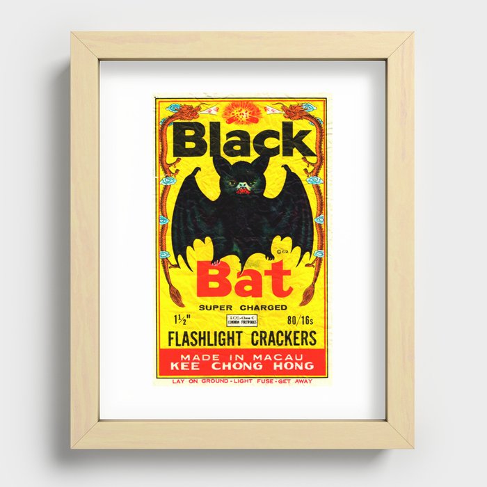 Black Bat Vintage Firecrackers Recessed Framed Print