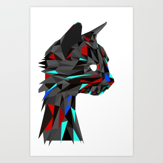 Focused Cat Art Print