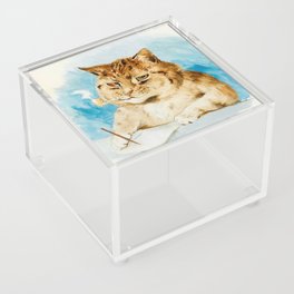 Cat Writing by Louis Wain Acrylic Box