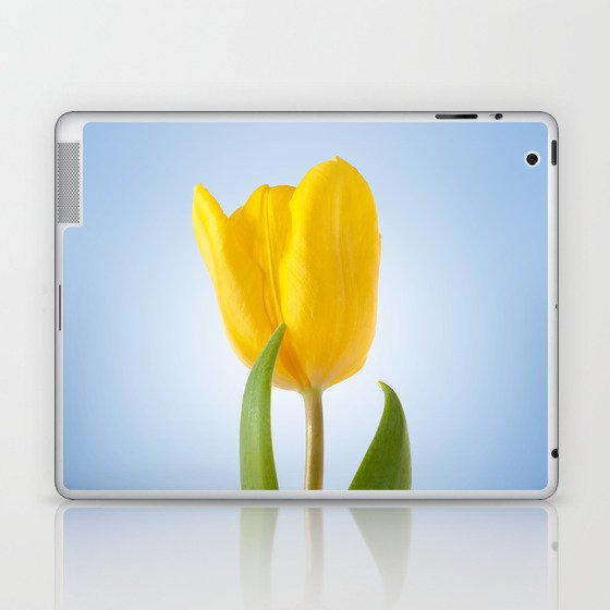 100% Artist Commissions Donated - Floral - Flowers Yellow Tulip Minimal Floral Nature Photo Laptop & iPad Skin