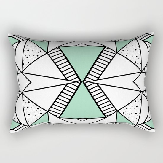 Ab Lines and Spots Mint Rectangular Pillow