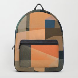 Abstract orange and navy blue composition Backpack