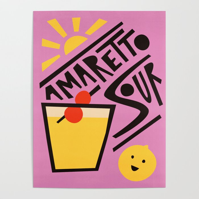 Amaretto Sour Cocktail Poster