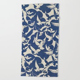 Pigeons In White and Blue (1928) Beach Towel