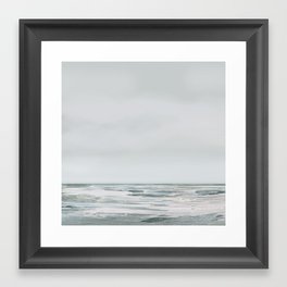 White Day Framed Art Print | Beach, Waves, Nautical, Acrylic, Seaside, Coastal, Clouds, Curated, Holiday, Seascape 