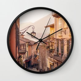 Bellagio, Italy | Lake Como Travel Photography Wall Clock | Europe, Colorful, Color, Digital, City, Italian, Coast, Photo, Architecture, Mediterranean 