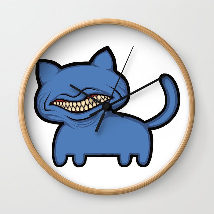 toothcat (blu) Wall Clock