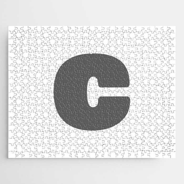 c (Grey & White Letter) Jigsaw Puzzle