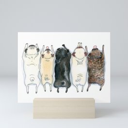 The Pug Spectrum - Pug butts in a row Mini Art Print