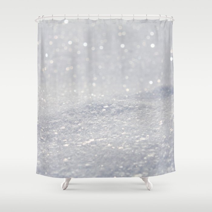 Silver Gray Glitter Sparkle Shower Curtain