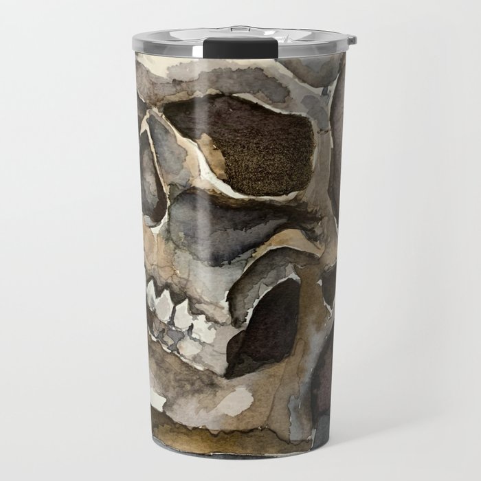 Watercolor skull Travel Mug