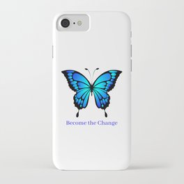 Papillo Ulysses Blue Butterfly "Become the Change" Classic Aesthetic  iPhone Case