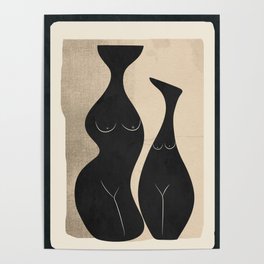Modern Abstract Woman Body Vases 15 Poster