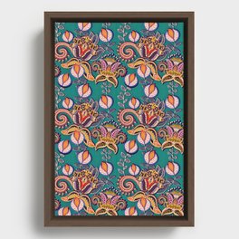 Indian ornament texture Framed Canvas