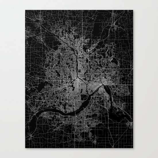minneapolis map Canvas Print