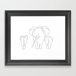 Minimalistic Elephants Framed Art Print