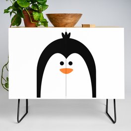 Penguin Kids Art, Monochrome Nursery Room, Black And White Modern Kids Decor Credenza