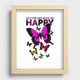 Butterflies Make Me Happy Recessed Framed Print