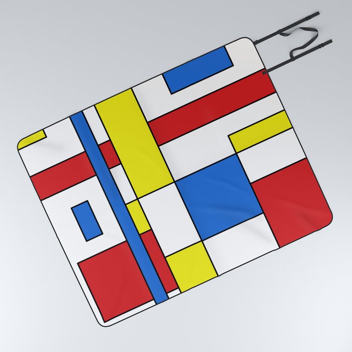 Macro Mondrian Neoplasticism Picnic Blanket