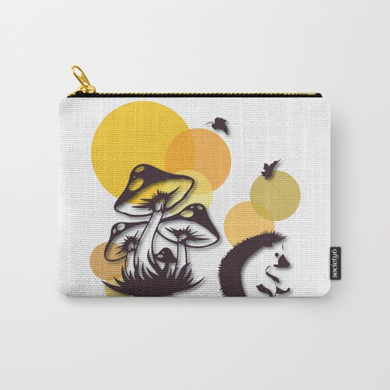 Mushroom And Hedgehog No. 3 Carry-All Pouch