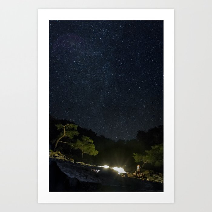 Chimaera and the Galaxy Art Print | Landscape, Nature, People, Space