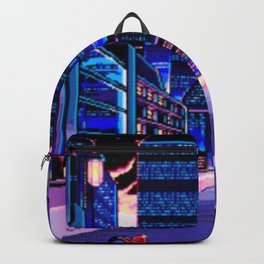 Vaporwave Digital Night Street Backpack | Retro, Street, Night, Game, Painting, Pixel, Digital, Vaporwaveart, Chillwave, Vaporwave 