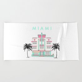 Miami Art Deco Vibes Beach Towel