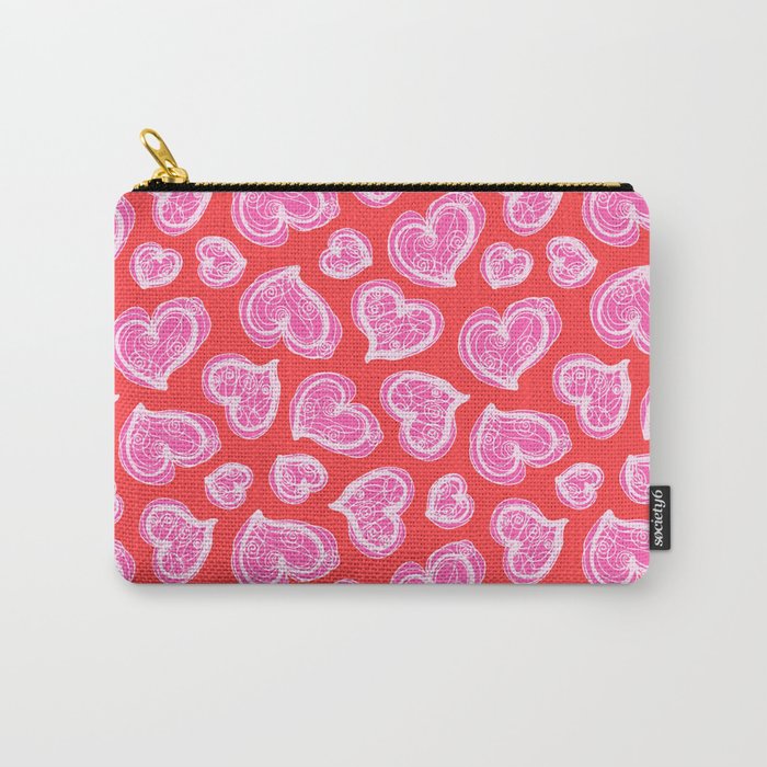 SCRIBBLE HEARTS LOVE PATTERN Carry-All Pouch