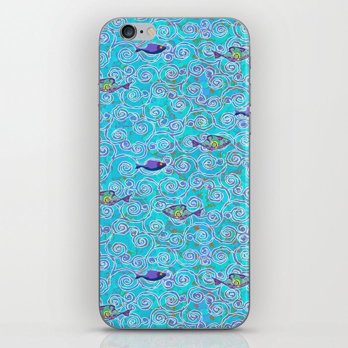 Aquatic Life Batik iPhone Skin