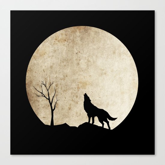 Wolf night Canvas Print