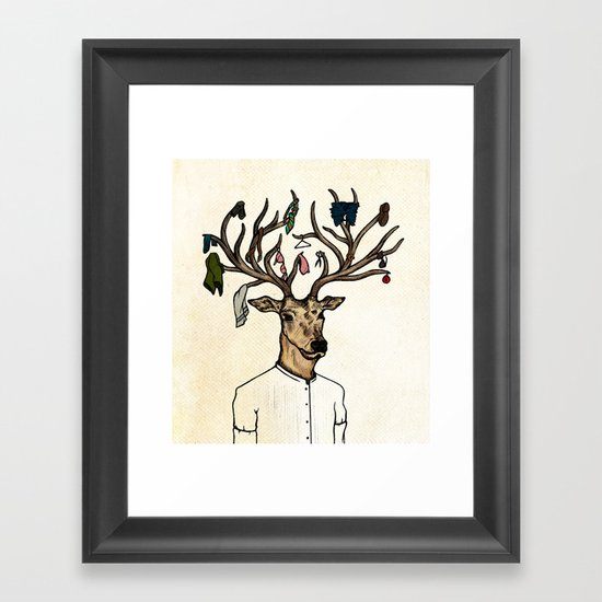 Evicted deer Framed Art Print