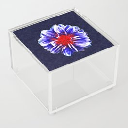 Big blue red and white flower Acrylic Box