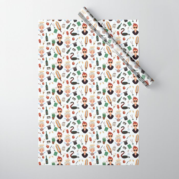Angel And Demon Pattern Wrapping Paper