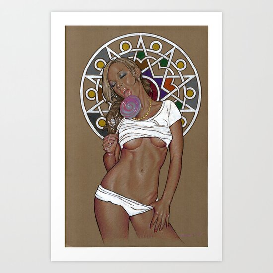 Color nude girl Art Print