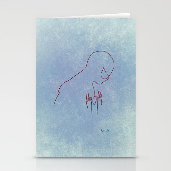 One line Spider Man Stationery Cards