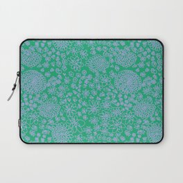 Ink Floral Pattern Blue and Green  Laptop Sleeve