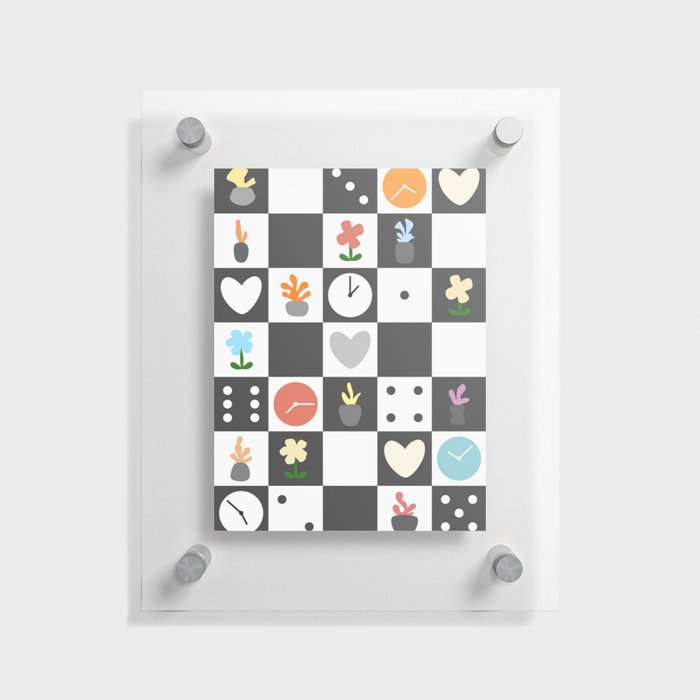 Color object checkerboard collection 18 Floating Acrylic Print