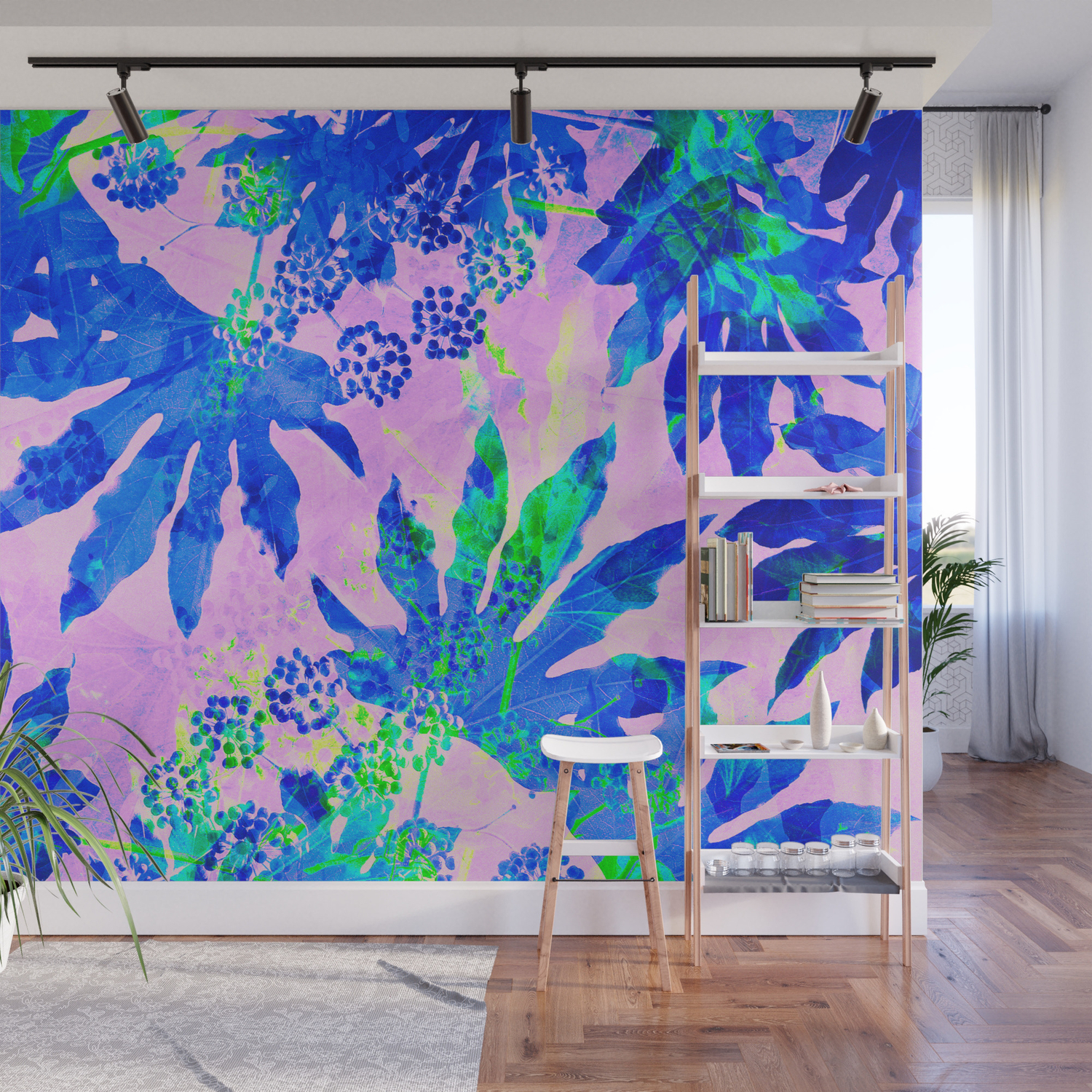 Tropical Adventure Neon Blue Pink And Green Tropical
