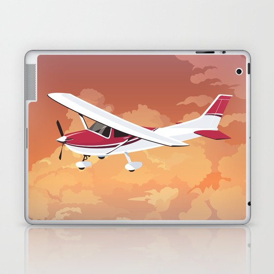 Cessna Flying Through Clouds Laptop & iPad Skin