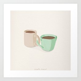 Coffee Buddies Art Print