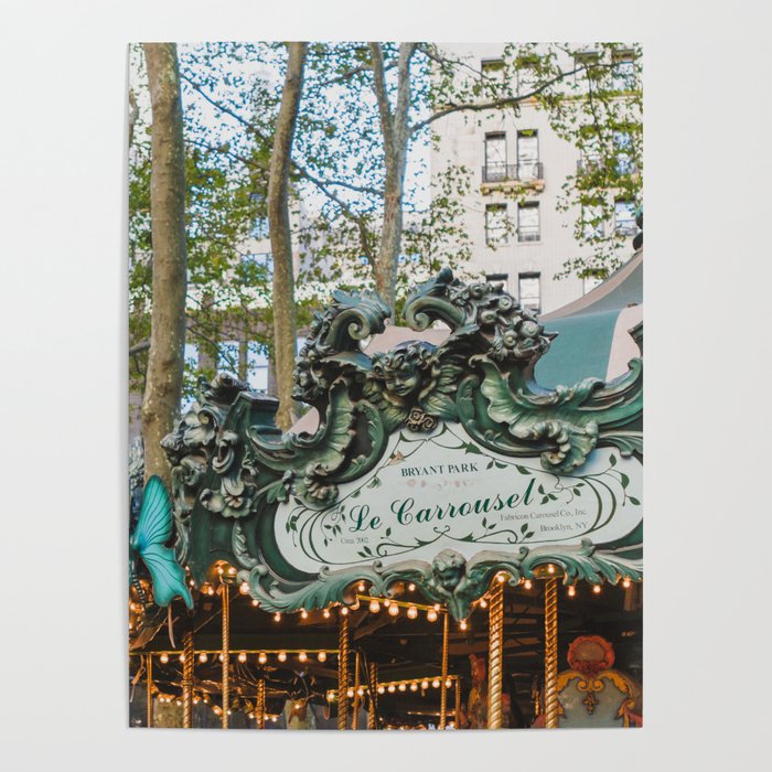 Bryant Park Carousel - New York Photography Poster