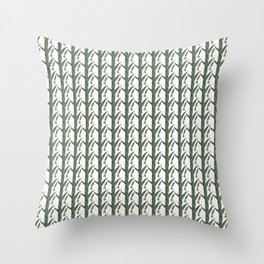 Green And Brown Chinese Praying Mantises On Green Leaves Throw Pillow