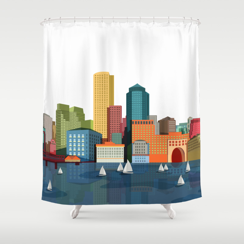 City Boston Shower Curtain By Felitago Society6
